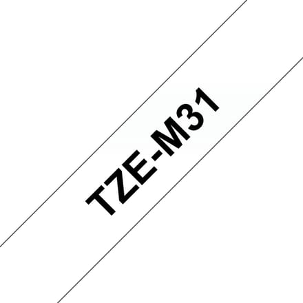 Brother TZe-M31 zwart op mat transparante labeltape – breedte 12 mm