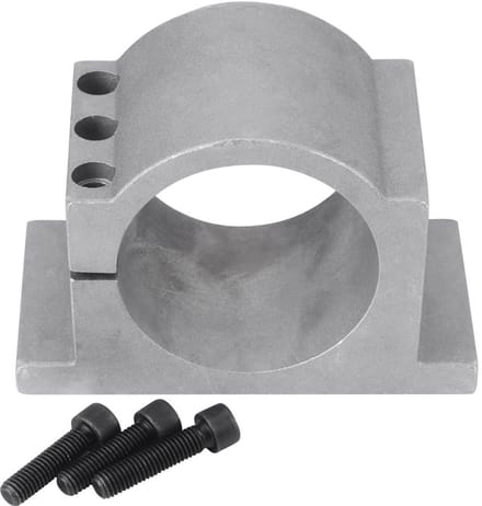 Spindelhouder - Motor klem - CNC machine - Gegoten aluminium - 80 mm - Zilverkleurig