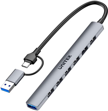 UNITEK H1209AGY01 interface hub USB Type-C 5000 Mbit/s Grijs