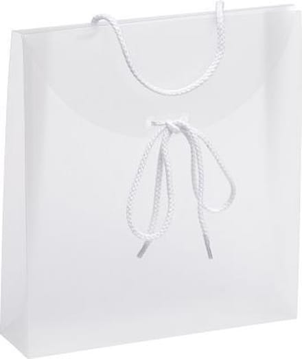 Cadeautasjes plastic 27x32x7 cm, WIT (10 stuks)