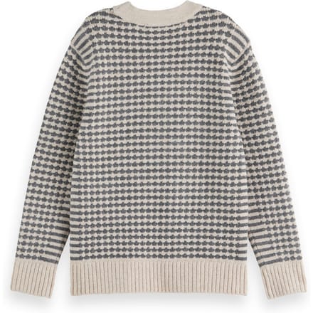 Scotch & Soda Boys Regular-fit Chenille Pullover Grey Melange/ Eggnog Größe: 4 | Strickjacken Outlet | kids | Grau