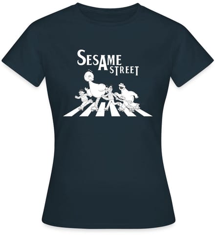 Sesamstraat Parodie Op Abbey Road T-Shirt Dames