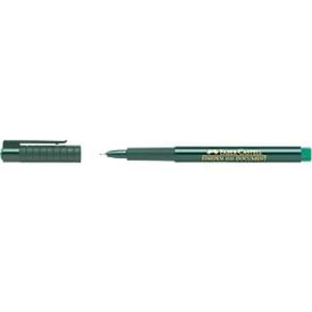 FABER-CASTELL Finepen Document, 0,4 mm, groen, 10 st.