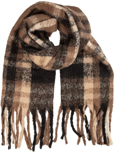 Clayre & Eef Wintersjaal Dames 50x210 cm Bruin Textiel