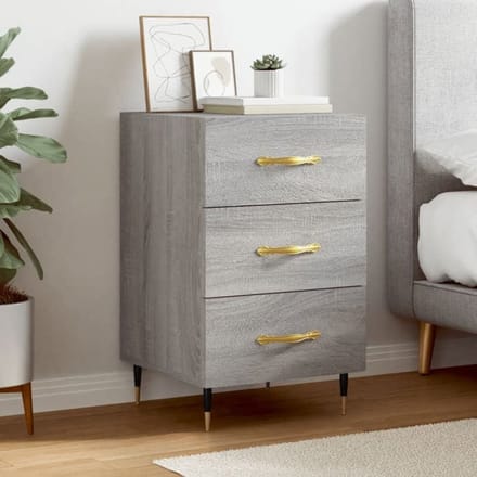 Table de chevet - Maison Exclusive - Sonoma gris - Bois d'ingénierie - 40x40x66 cm gris