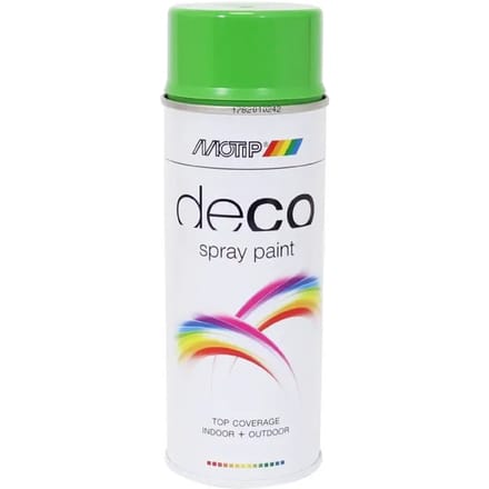 Motip deco alkyd hoogglans lak RAL 6018 geelgroen (01607) - 400 ml.