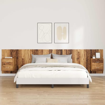 vidaXL - Hoofdeinde - Met - Kast - 3 - st - Oud - Hout - Bewerkt - hout