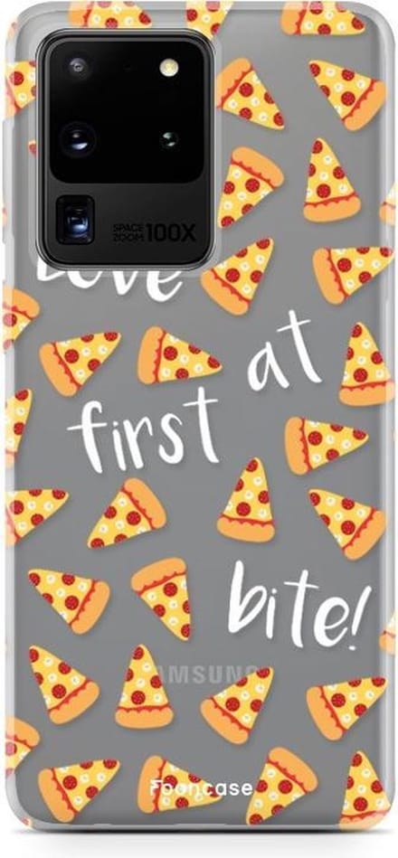 Fooncase Hoesje Geschikt voor Samsung Galaxy S20 Ultra - Shockproof Case - Back Cover / Soft Case - Pizza