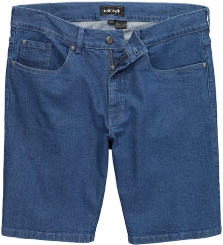 Men Plus - Heren - Jeansbermuda FLEXLASTIC® denim 5-pocket Straight Fit - Blue stone - Maat 64