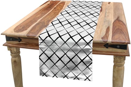 ABAKUHAUS tafelloper – 40x225 cm – donkergrijs/zwart – polyester