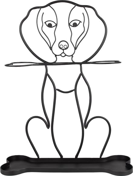 Clayre & Eef Paraplubak Hond 58 cm Zwart Metaal