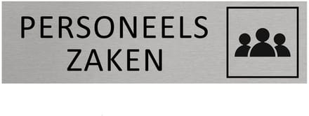 CombiCraft Aluminium deurbordje Personeelszaken 165x45mm - per stuk