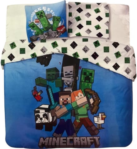 Minecraft - Dekbedovertrek - Lits Jumeaux - 240 x 220 cm - Katoen.