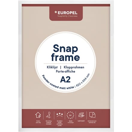 Kliklijst Europel - Posterlijst - A2 - 42 x 59,4 cm - 25mm frame - Mat wit