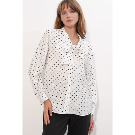 Polka Dot Poplin Blouse