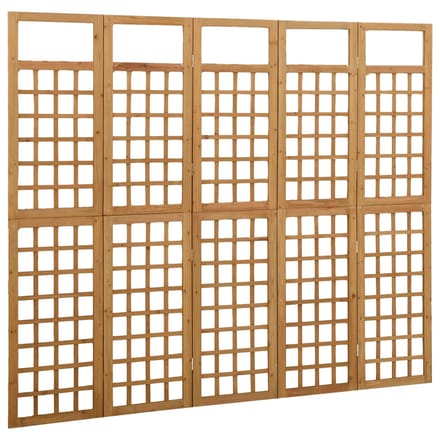 vidaXL - Kamerscherm/trellis - met - 5 - panelen - 201,5x180 - cm - vurenhout