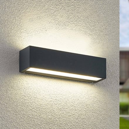 Arcchio LED wandlamp Lengo, 25 cm, 2-lamps, antraciet, CCT