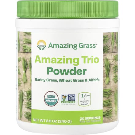Amazing Grass, Amazing Trio, Herbe d'orge, Herbe de blé & Luzerne, 8,5 oz (240g)