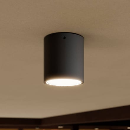 Lucande LED plafondlamp Meret, rond, antraciet, metaal