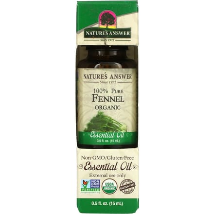 Nature'S Answer, 100% Pure Organic Essential Oil, Fennel, 15 Ml (0.5 Fl Oz)