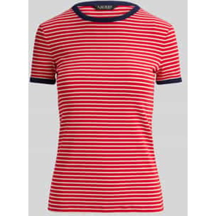 slim fit T-shirt van katoenmix