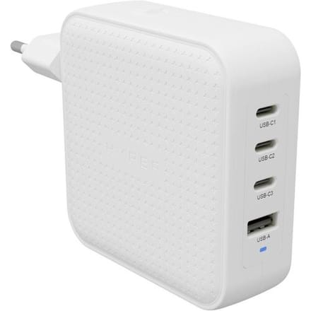 HYPER HyperJuice® 100W USB-C Reislader 100 W 1x USB-A, 3x USB-C USB PD, USB PD 3.0, QC 2.0, QC 3.0, PPS Wit GaN, Met adapter voor Europa, Met adapter voor
