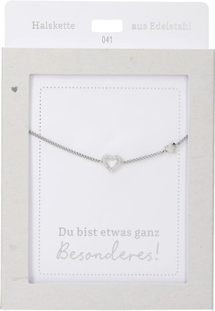 Depesche ketting hart zilver glanzend - sieraden cadeau dames.