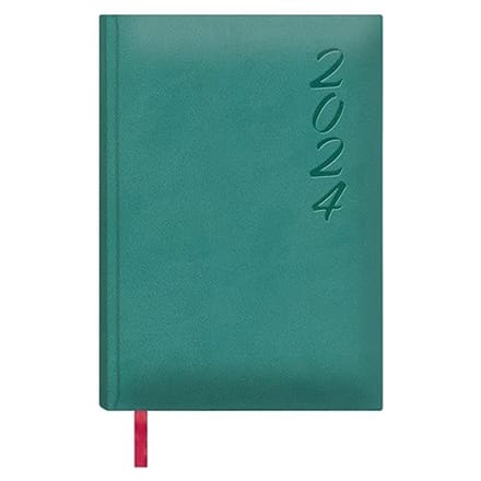 Kalender 2024 A5 - Dagpagina - 336 pagina's - Hard Cover - Groen