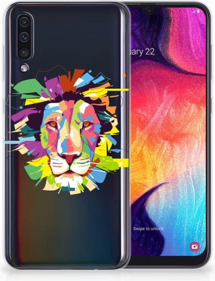 Samsung Galaxy A50 Telefoonhoesje met Naam Lion Color
