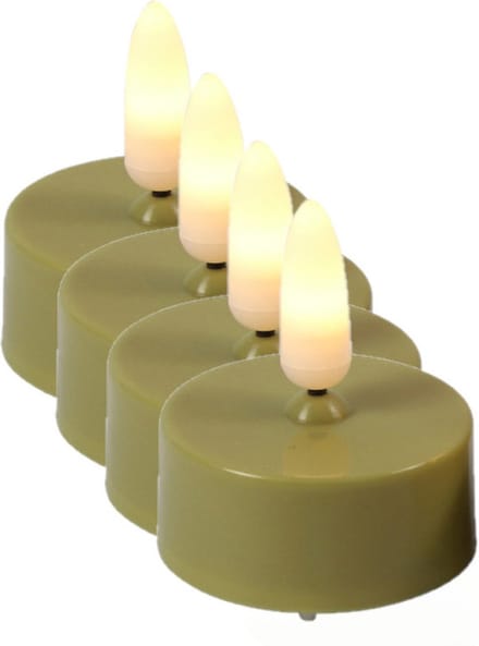 Countryfield LED theelichtjes/waxinelichtjes - 4x st - goud - met timer - warm wit
