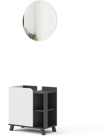 Vicco Badkamermeubelset Karen, Antraciet/Wit, 2-delig