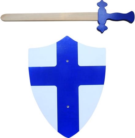 Simply for Kids Houten Zwaard en Schild Blauw