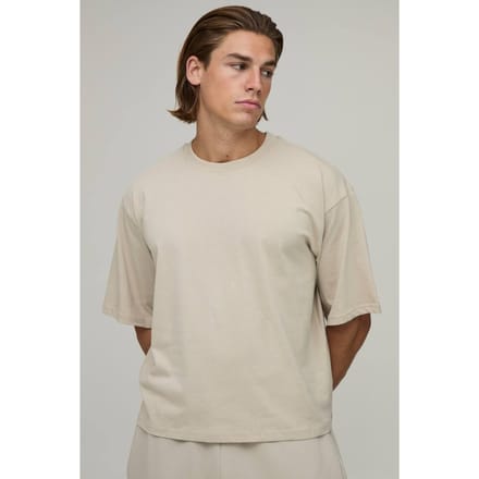 Essentieel Oversized Boxy Fit T-shirt | Stone | Size Small