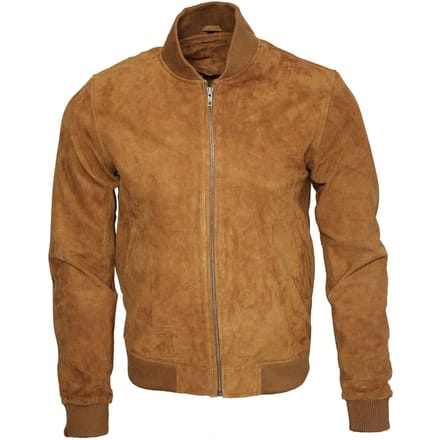 Varsity zacht suède leren bomberjack