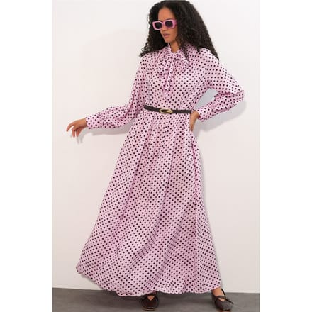 Gestippelde Maxi Shirtjurk