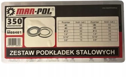 Mar-Pol - Stalen Onderlegschijven Set - 350 Stuks - Sorteerdoos