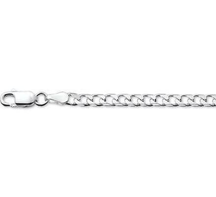 gourmette 6-zijdes geslepen 3,0 mm zilver wit