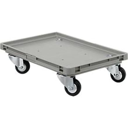 Roll-Fix, massief rubberen wielen, grijs, 600 x 400 x 125 mm