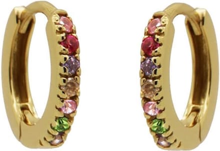Karma Oorringen Plain Hoops Round Fusion Zirconia 13 mm Goud