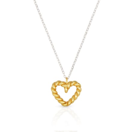 Schitterende Zilveren Halsketting met 18K Gold Plated Hart