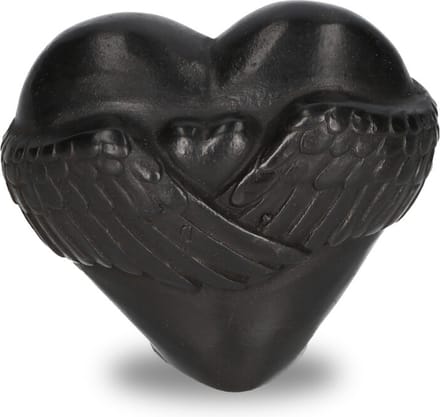 URN HARTVORM MET VLEUGELS / BRONS / AS URN / BRONZEN URN/ MINI URN