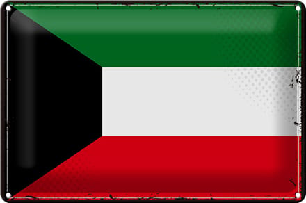 Blechschild Flagge Kuwait 30x20cm Retro Flag of Kuwait