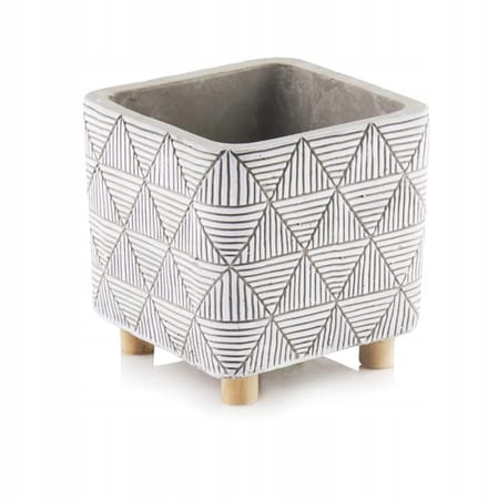 Polnix - Bloempot op Poten - 13 cm - Beton - Grijs - Etno Design