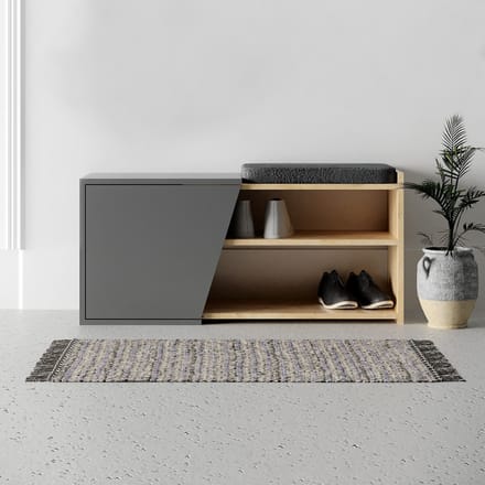 Asir - Schoenenkast - Eik, Antraciet - 84,5 x 56 x 20,5