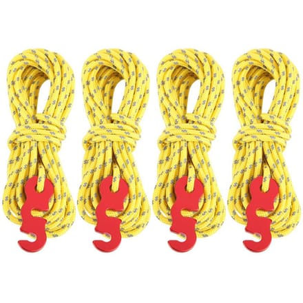 4 stuks Set Reflecterend Tent Windtouw Camping Koord Scheerlijn met S Ring Gesp Haak(Rood) yellow