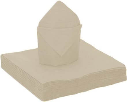 Santex feest servetten - 20x stuks - taupe/beige - 40 x 40 cm - papier