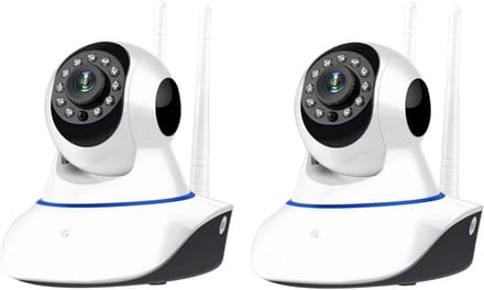 Set van 2 Draadloze HD WiFi Beveiligingscamera's Binnen met Nachtzicht en Bewegingssensor