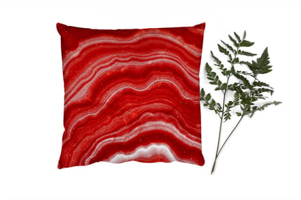 Sierkussens - Kussentjes Woonkamer - 45x45 cm - Agaat - Rood - Edelsteen - Abstract