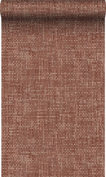Origin Wallcoverings behang geweven linnenstructuur roodbruin - 50 x 900 cm - 348051