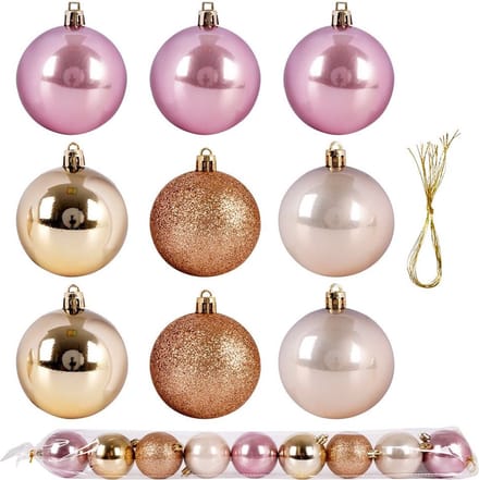 Kerstballen Set Roze Onbreekbaar 6 cm 9 stuks - Kerstdecoratie